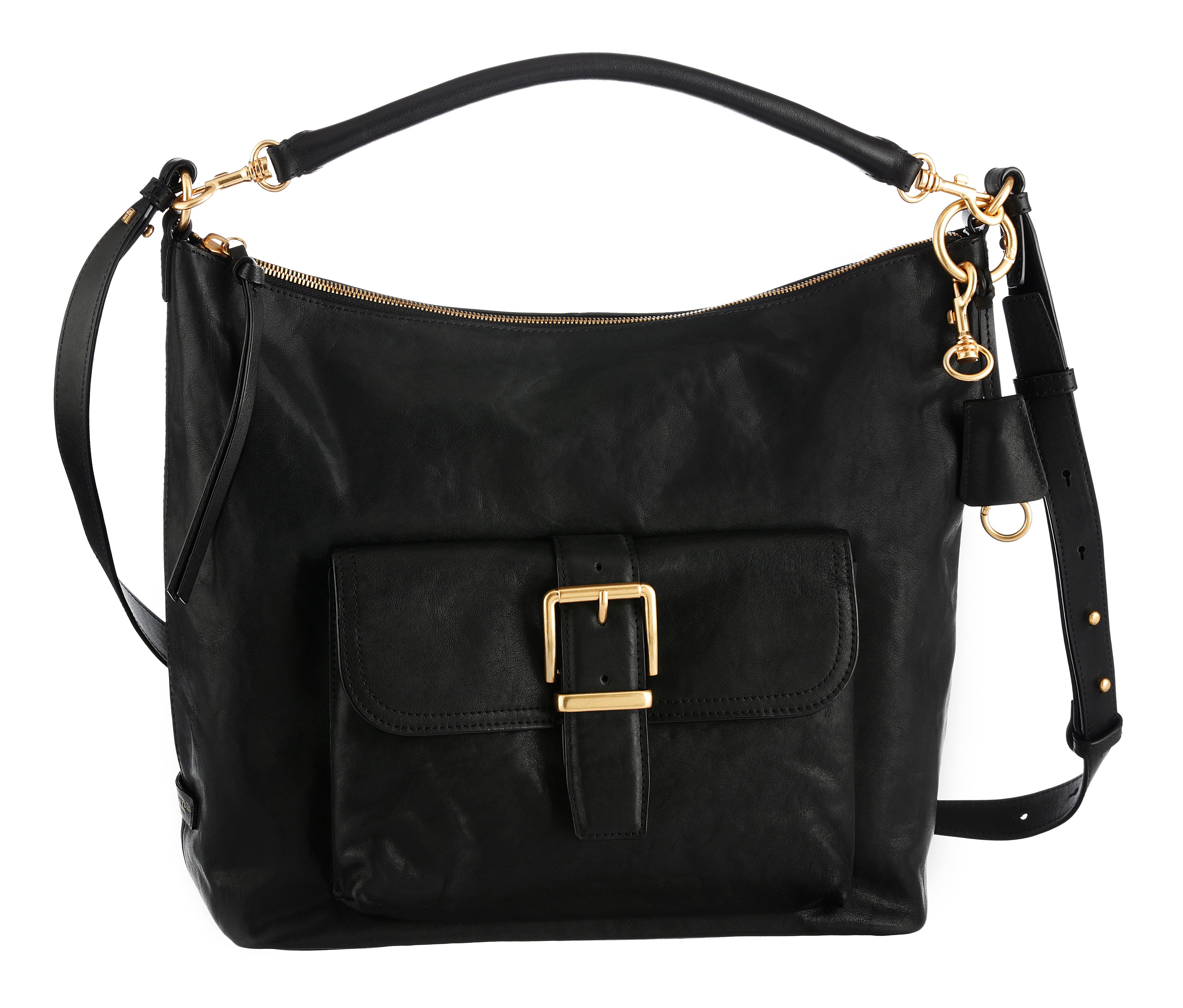 Marc O'Polo Accessories Hobo Caren, Henkeltasche, Beuteltasche mit abnehmbarem Lederanhänger