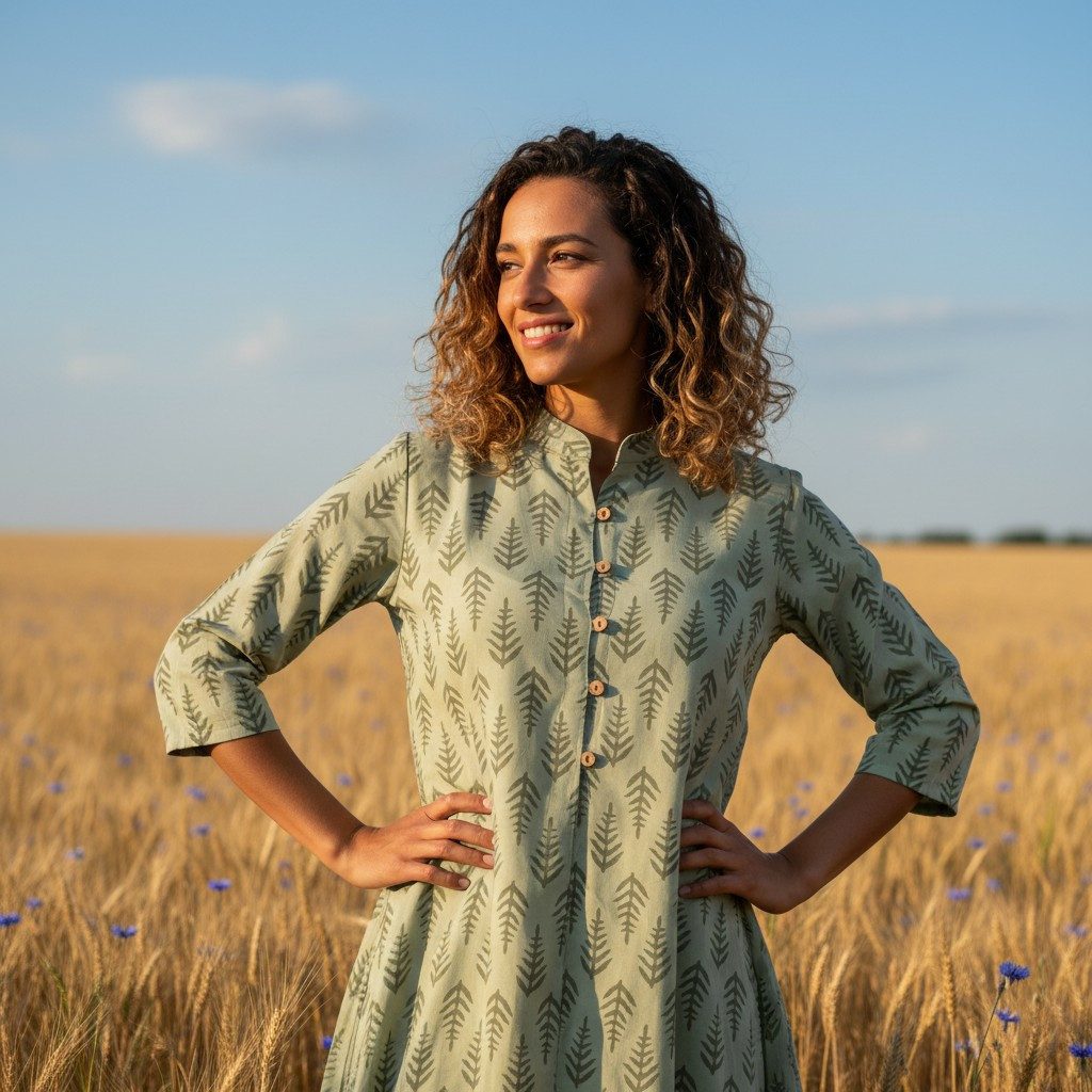 Guru-Shop Longbluse Boho Tunika, Tunikakleid mit handgefertigtem.. alternative Bekleidung