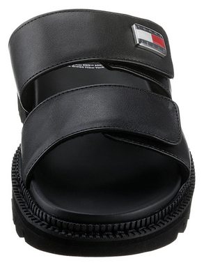 Tommy Jeans TJW PUFFED SANDAL Pantolette, Plateau, Sommerschuh, Schlappen mit zwei Klettverschlüssen