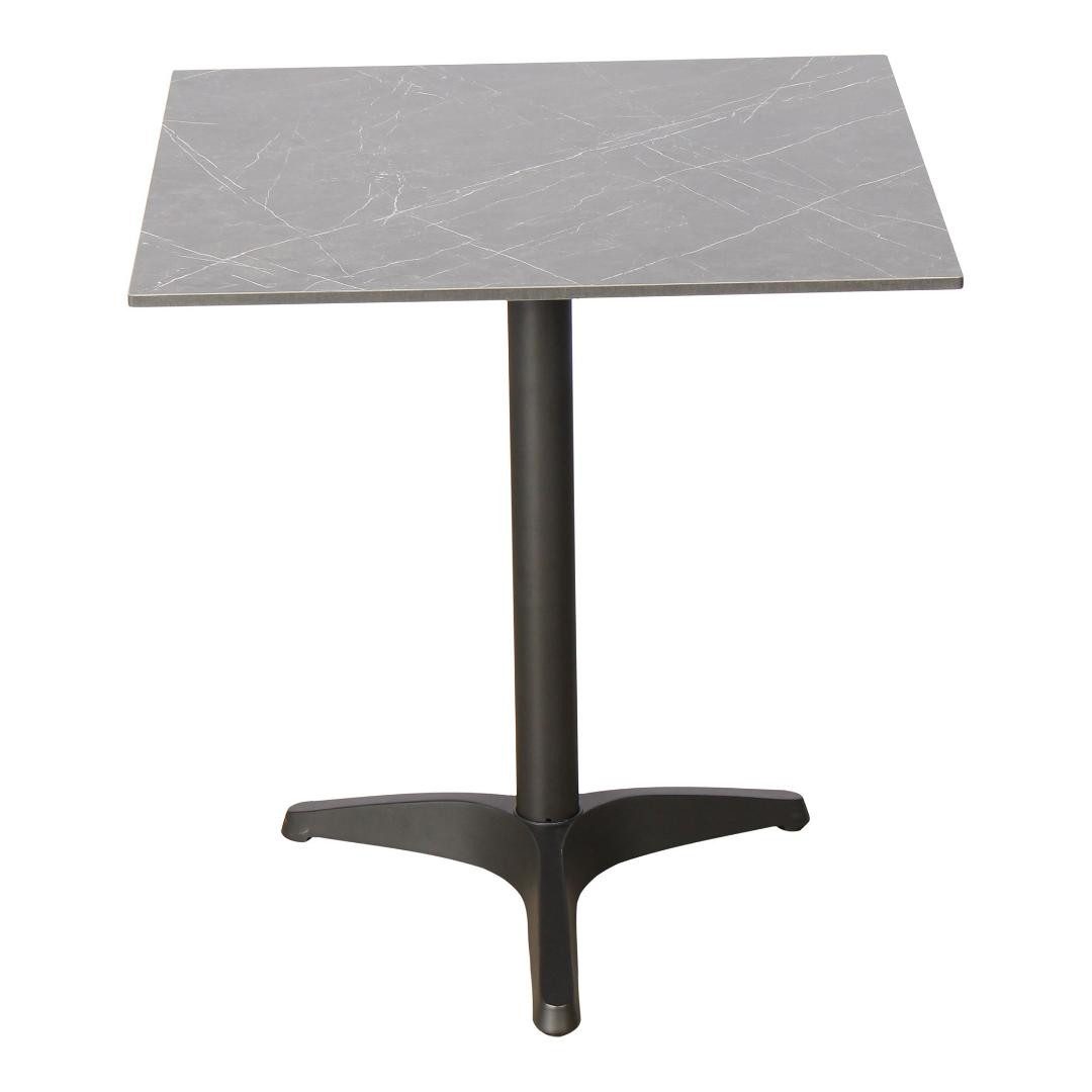 ebuy24 Bistrotisch Vivi CaféTisch mit 2 Haken Marmor Dekor grau.