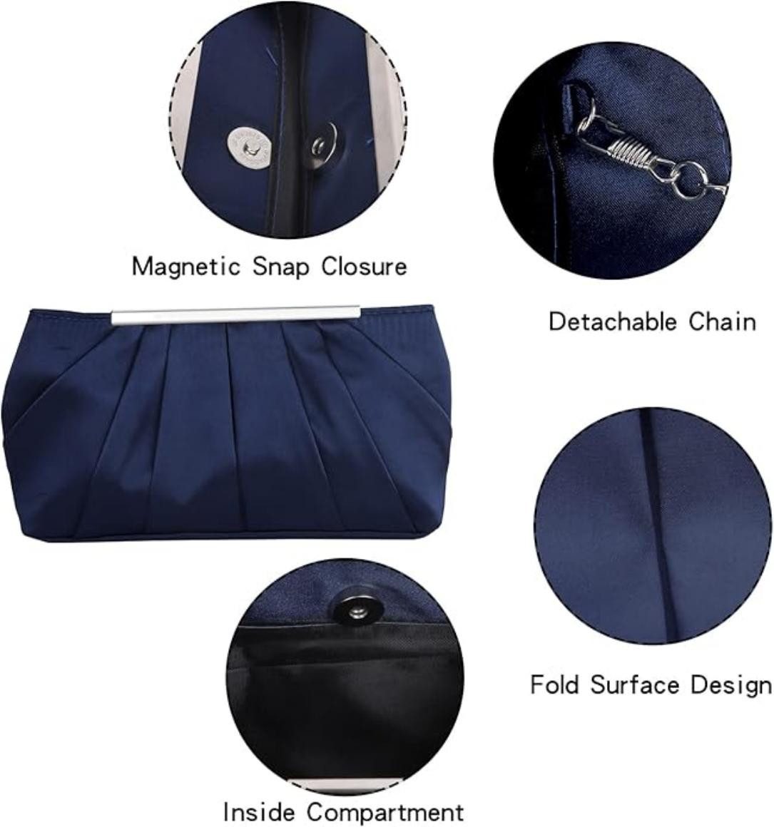 Coonoor Abendtasche Damen Satin Abendtasche Elegante Satin Plissee Abend Cl günstig online kaufen