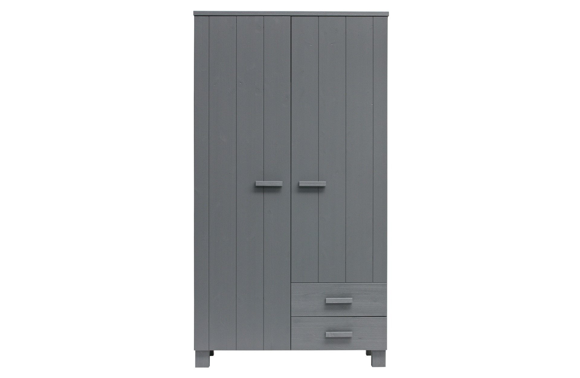 WOOOD Kleiderschrank Dennis aus Kiefernholz, Dunkelgrau