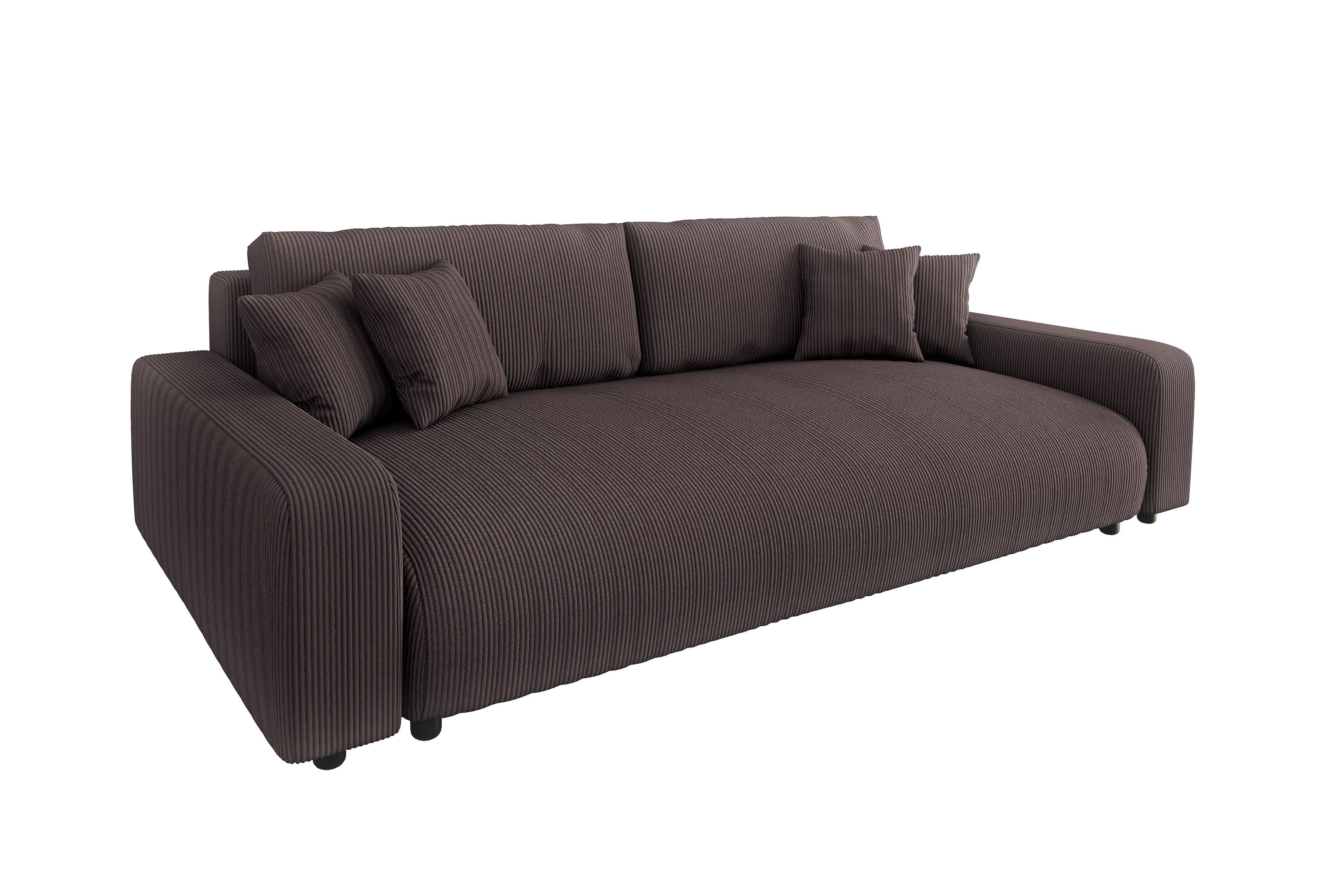 S-Style Möbel Schlafsofa Emma mit Bettkasten in Cord-Stoff günstig online kaufen
