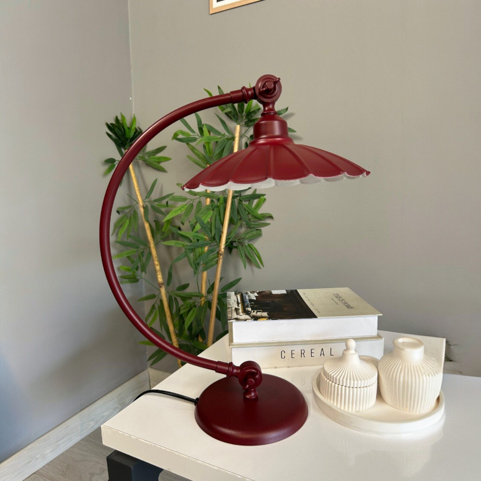 Bamyum Tischleuchte Risso Schwan Modern Metall Tischleute mit Kabel, ohne Leuchtmittel