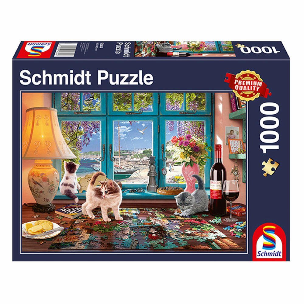 Am Puzzletisch, Schmidt 1000 Spiele Puzzle Puzzleteile