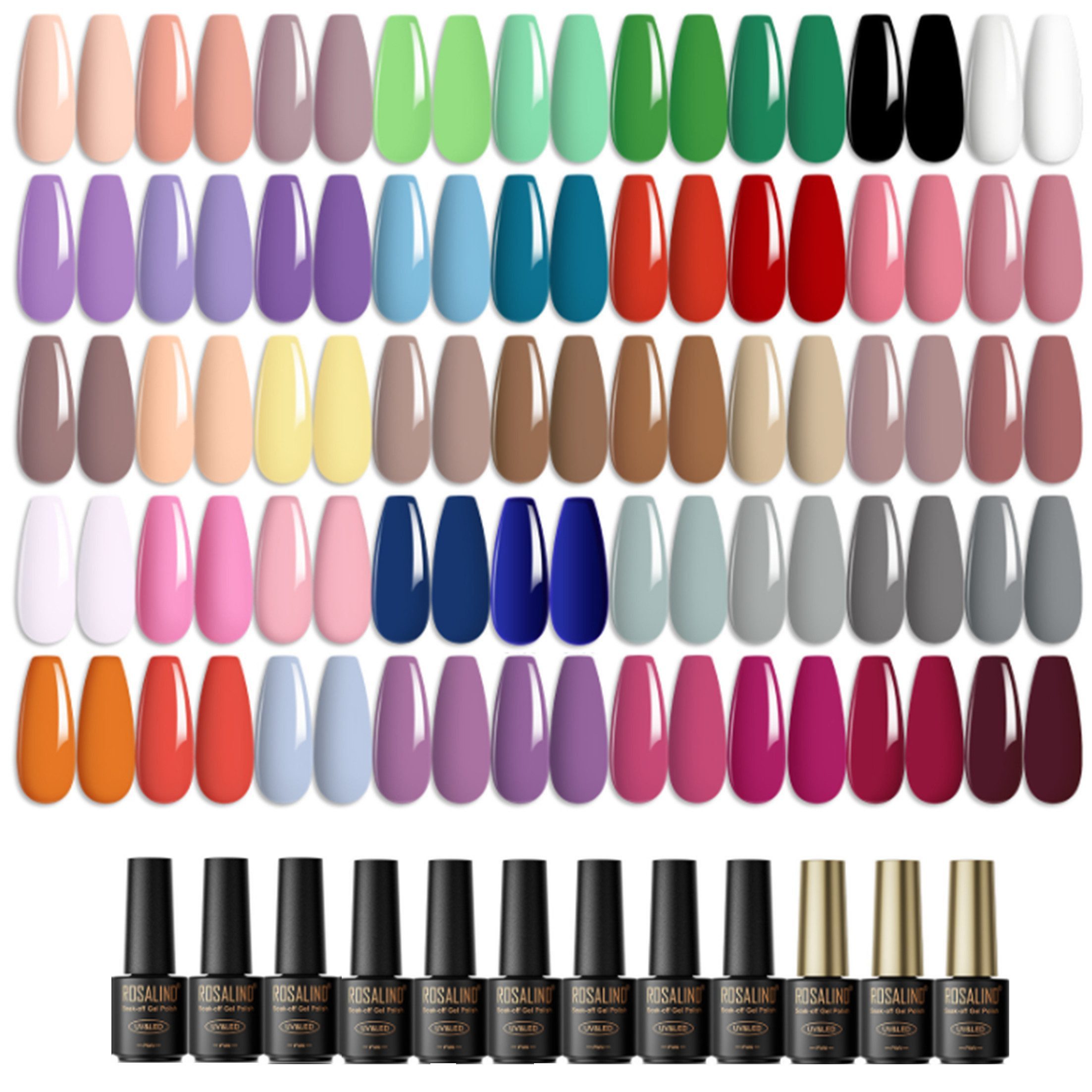 KINSI Nagellack-Set UV Gel Nagellack Set 45 Farben,Inkl. Base& op Coat,Natü günstig online kaufen