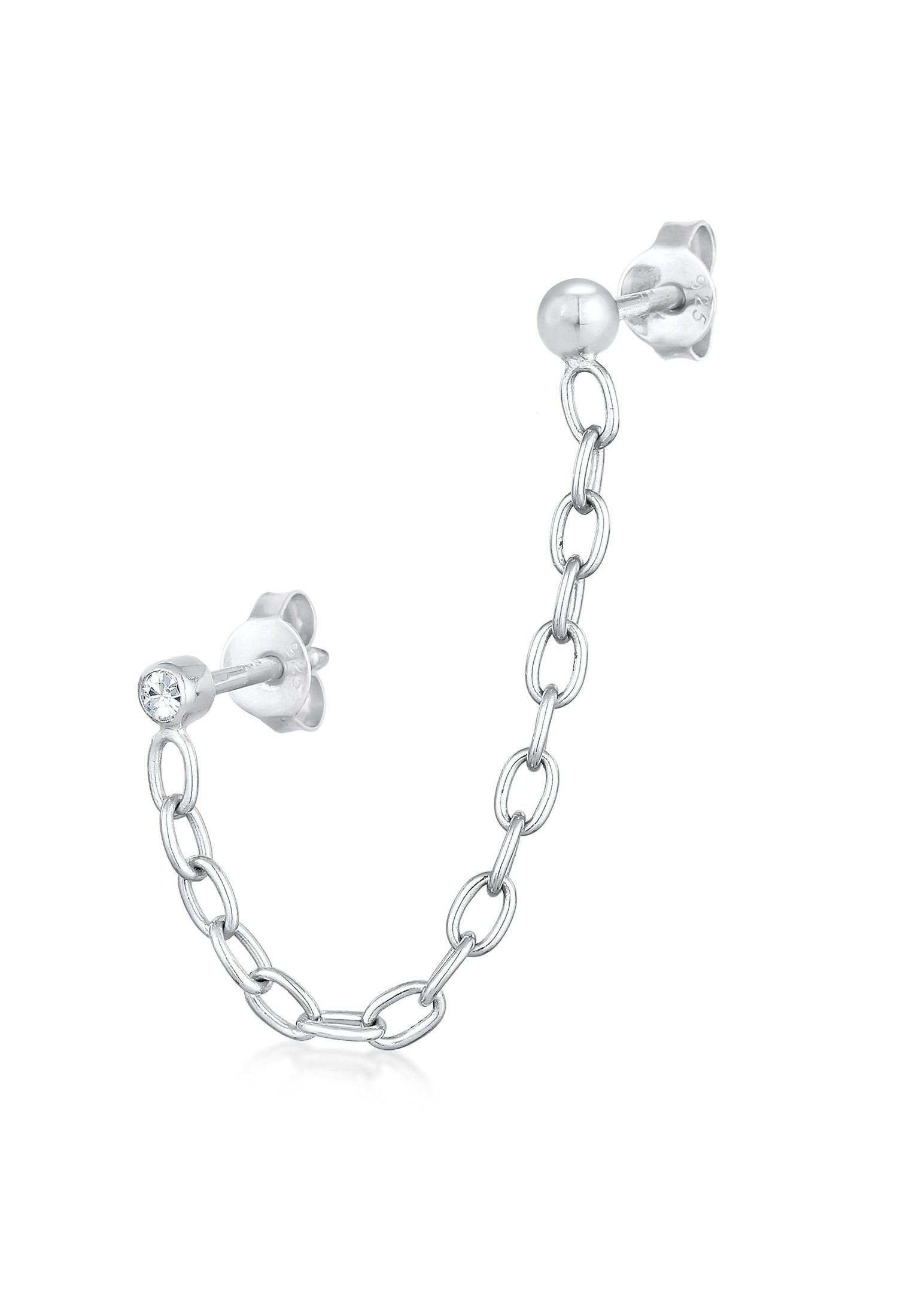 Elli Paar Ohrstecker Kette Piercing 925 Silber, mit Kristallen von Swarovsk günstig online kaufen
