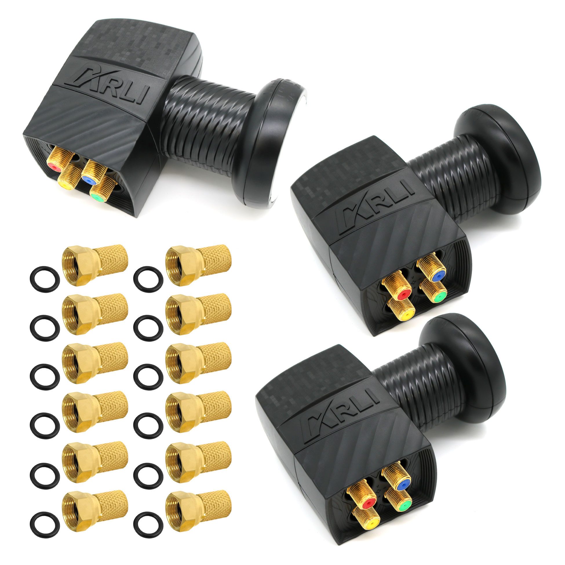 ARLI 3er Set / Pack - 10746 Universal-Quad-LNB (für 4 Teilnehmer)