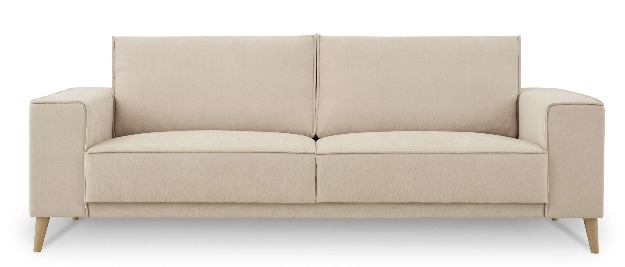 OTTO home 3-Sitzer Oland Skandi, weicher Chenille-Stoff, 224 cm, Wellenunterfederung, Skandi-Design, Massivholzfüße
