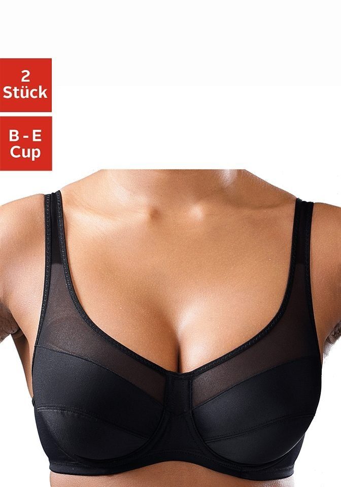 petite fleur by Lascana Bügel-BH (Packung, 2 Stück) aus Microtouch-Material – auch ideal für große Größen