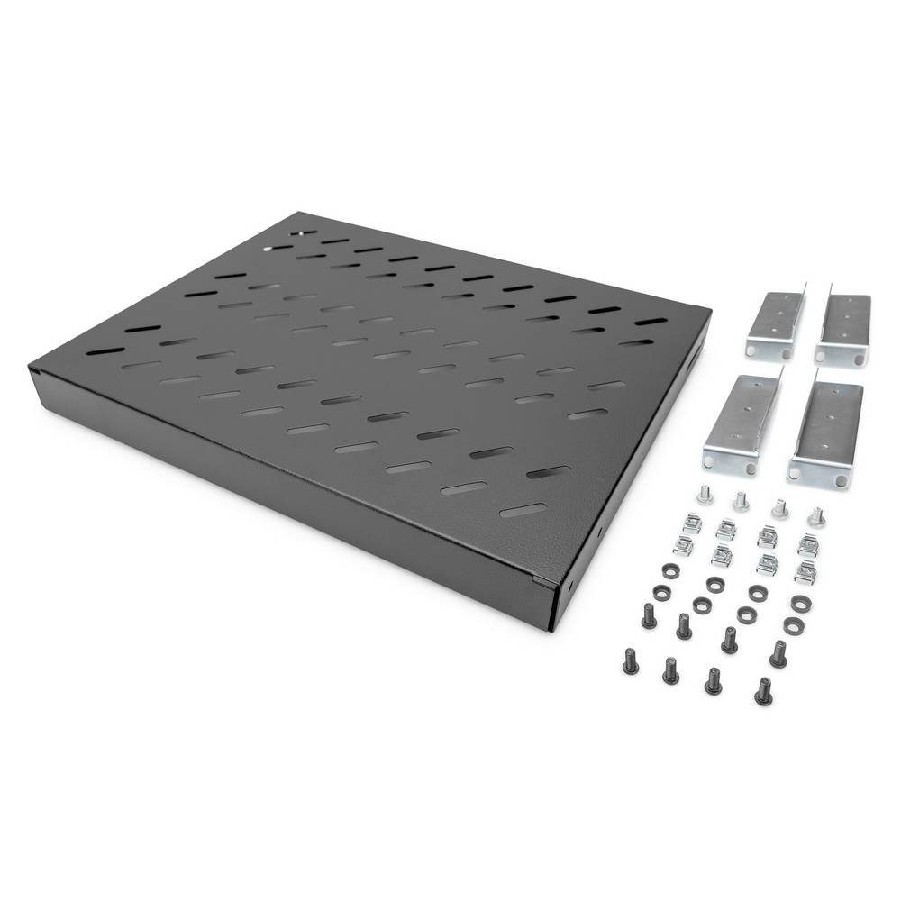 Digitus Netzwerkschrank Professional Fachboden für 19″-Schränke mit 600 mm Tiefe DN-97645, variable Befestigungsschienen