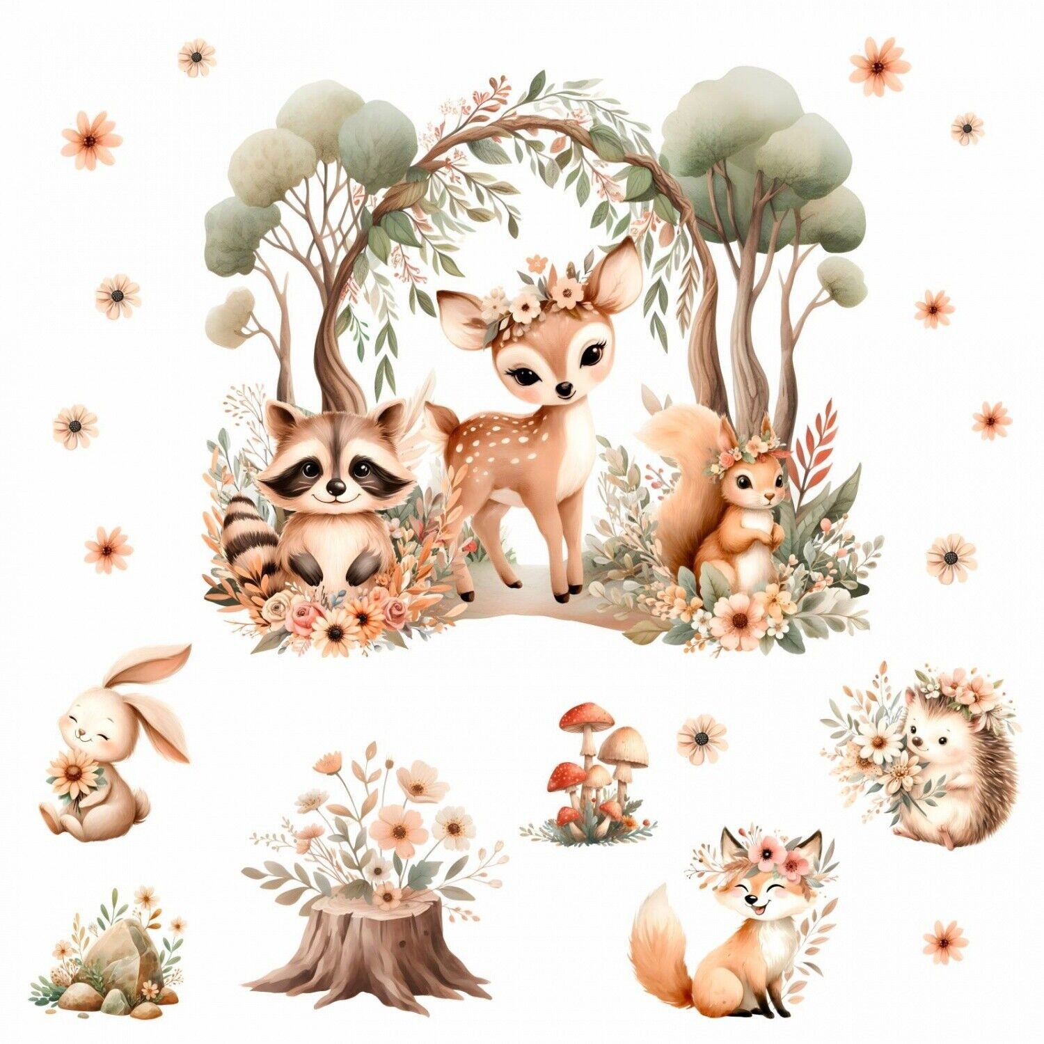 nikima Wandtattoo 266 Wandtattoo Reh Waschbär günstig online kaufen
