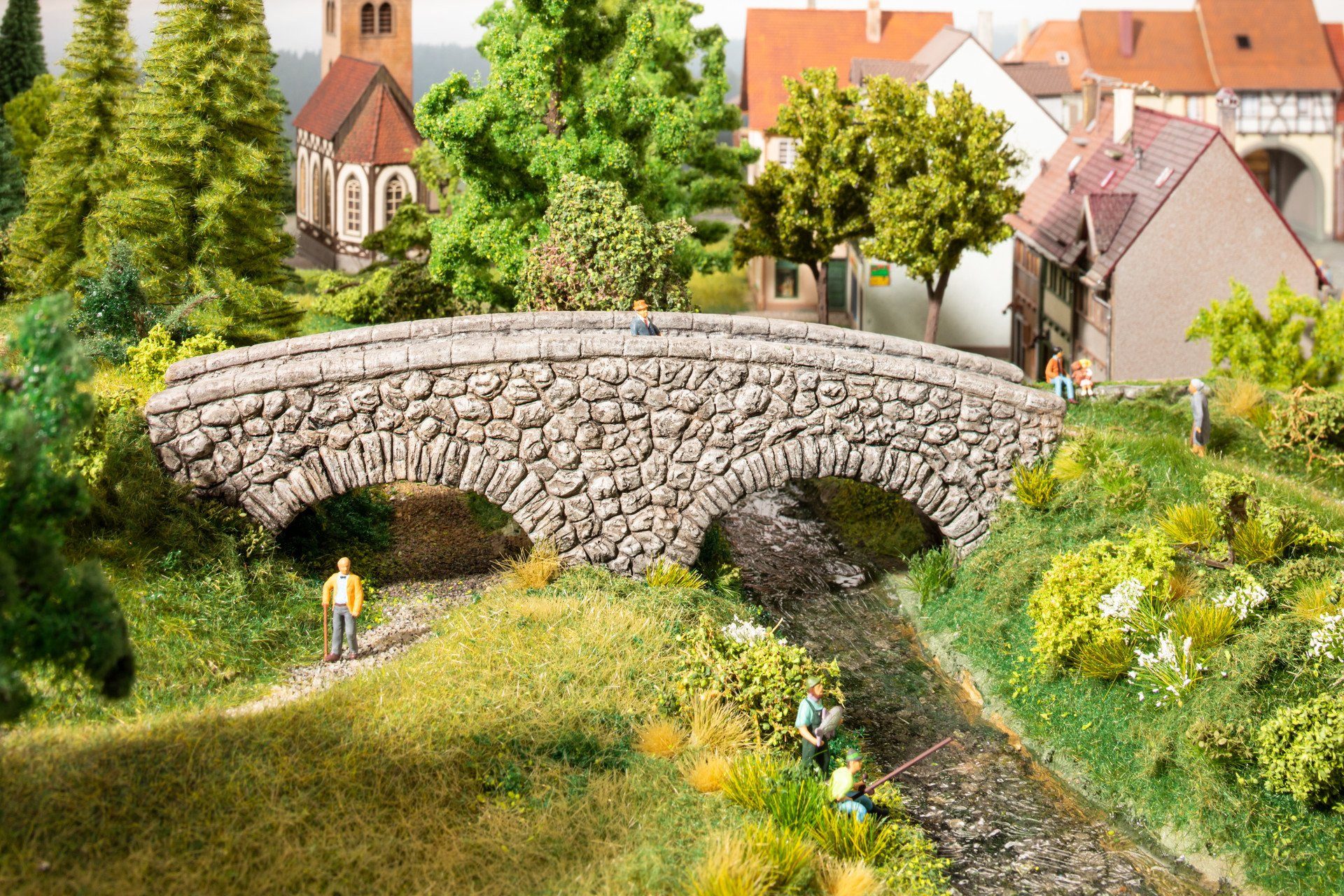 Modelleisenbahn-Brücke Argenbrücke, detailreiche Fußgängerbrücke Modellba