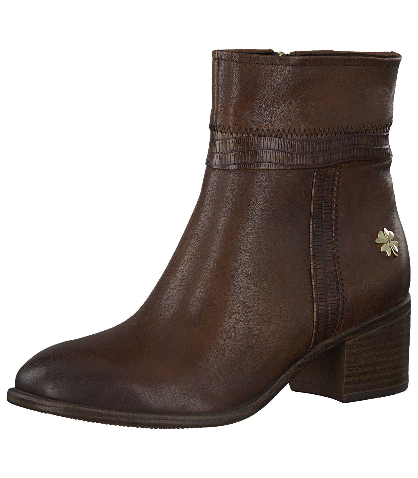 MARCO TOZZI Stiefelette Leder/Textil Stiefelette Cognac