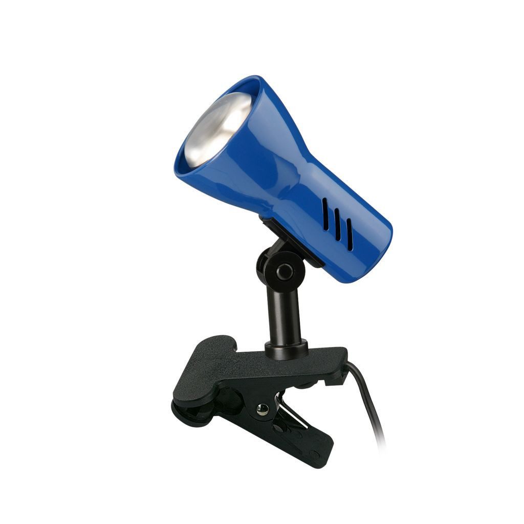 Briloner Leuchten Tischleuchte 2794-010P, ohne Leuchtmittel, 2700K - Extra-Warmweiß, Klemmleuchte, 6,5x11,5x10,8cm, Blau, max.40W, E14, Leselampe, Bett