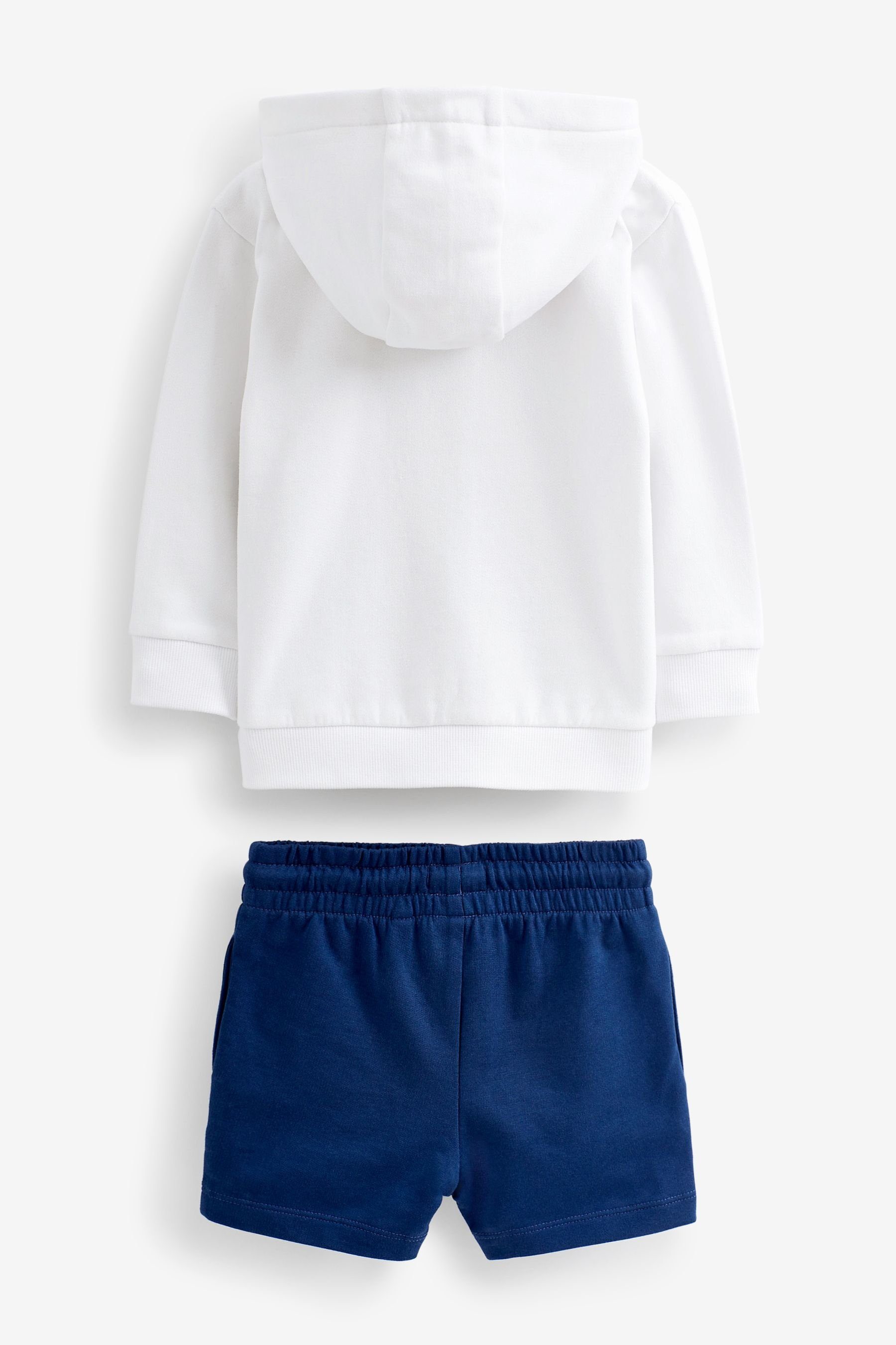 Sweatanzug Sweatshirt Applikation Shorts (2-tlg) mit Set Next im und