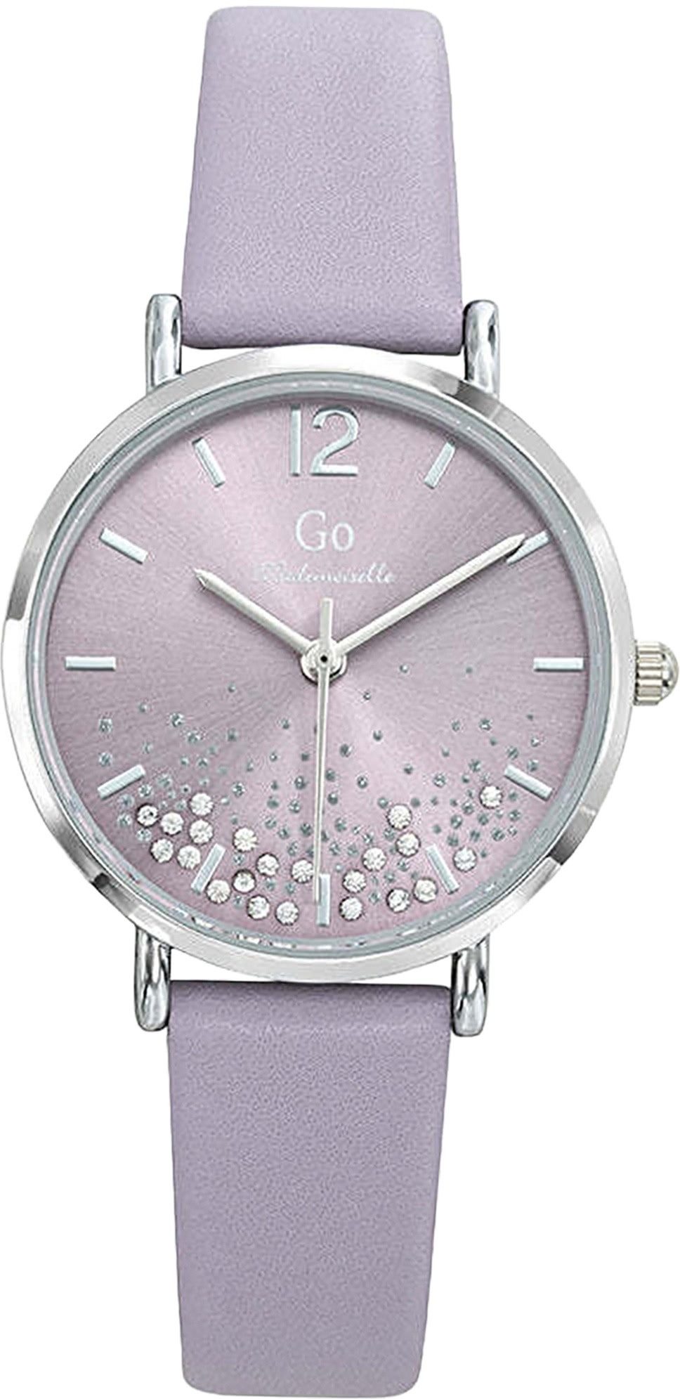 Girl Only Quarzuhr Girl Only GO Damen Armbanduhr, (Analoguhr), Damenuhr GO lila, mittel (ca. 32mm) Lederarmband, Fashion-Style