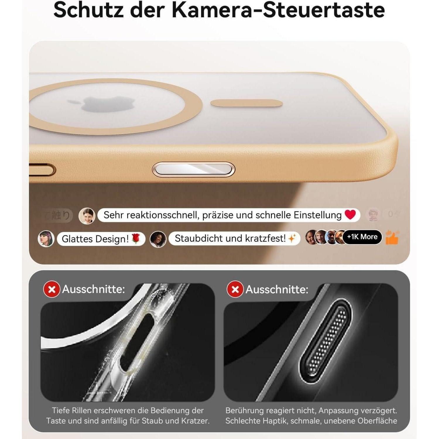 LuxusKollektion Handyhülle Schutzhülle iPhone 15 Pro Max MagSafe Kameraschutz Titan Blau
