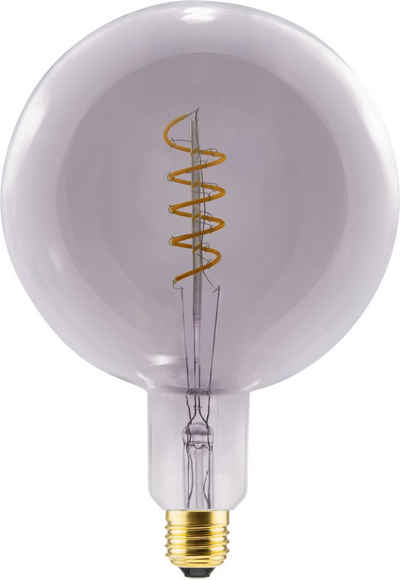 SEGULA LED-Leuchtmittel LED Grand Globe 200 Curved smokey grau, E27, Warmweiß, dimmbar, E27, Grand Globe 200 Curved smokey grau