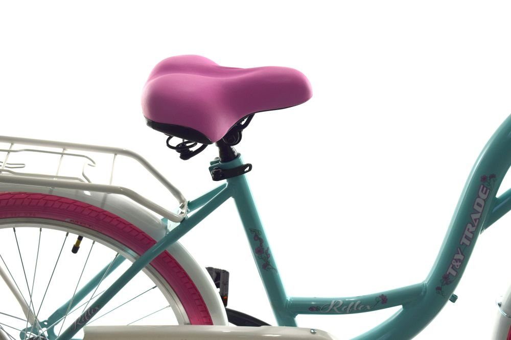 T&Y Trade City Bike 24 inch Kids Girls City Bicycle Bike Road Traffic Regulations Reflective BMP 1 Speed, 1 Gear, Coaster Brake, Luggage Rack, Lights, Kickstand, Basket