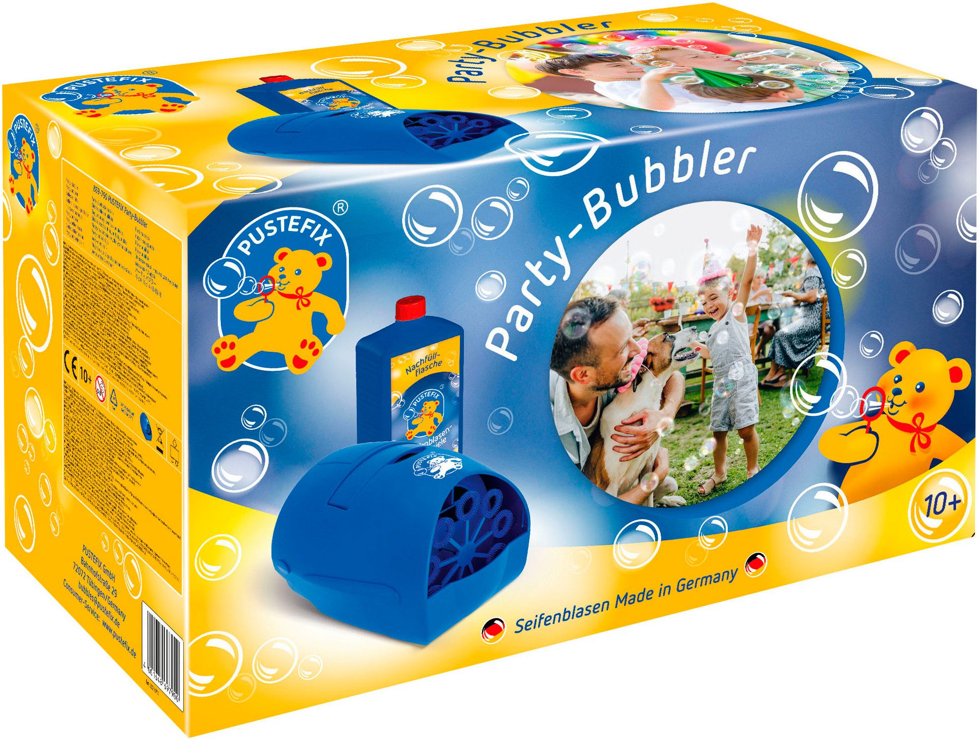 PUSTEFIX Seifenblasen Kanone Party-Bubbler, Made in Germany