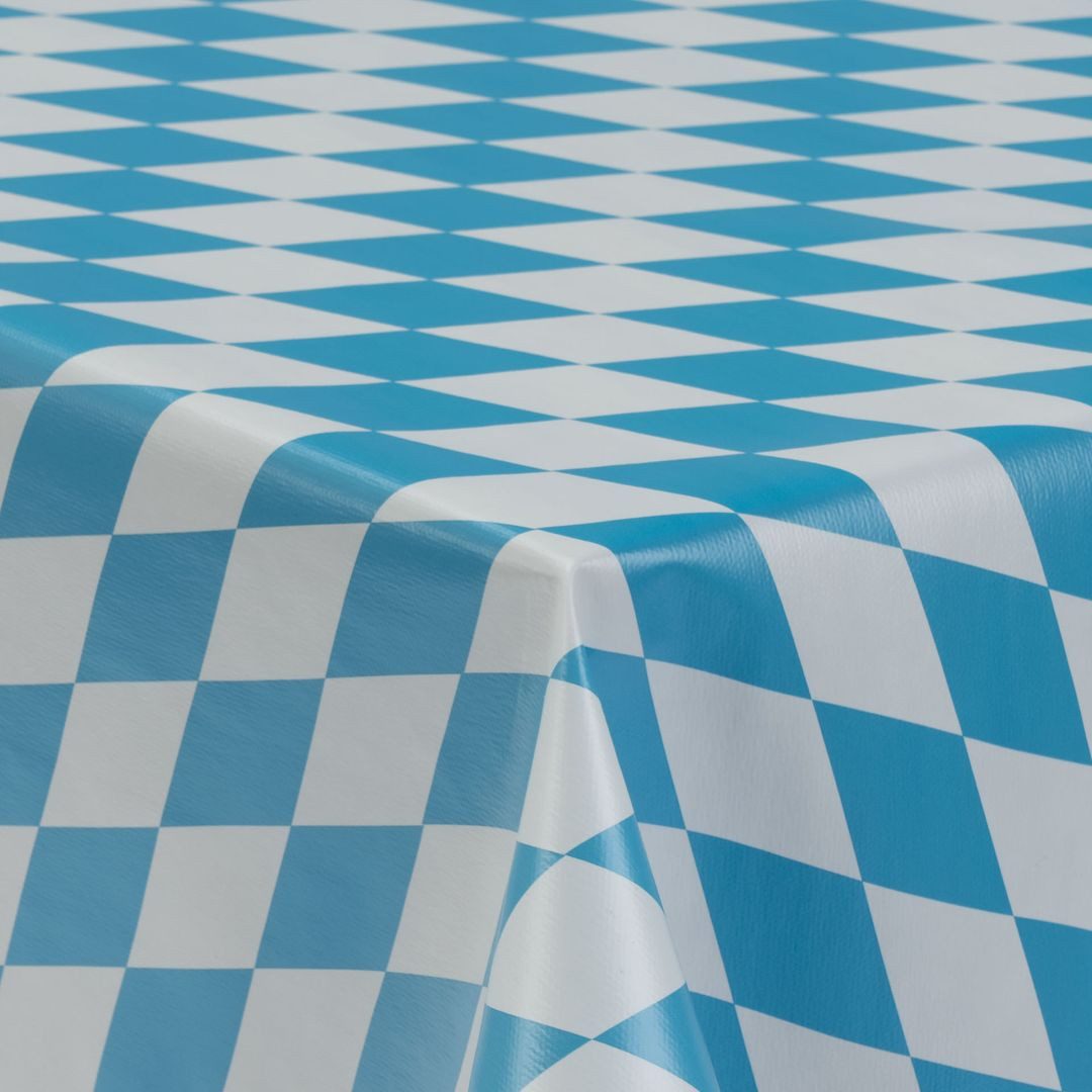 laro Tischdecke Wachstuchtischdecke Bavaria Karo Blau PVC Eckig
