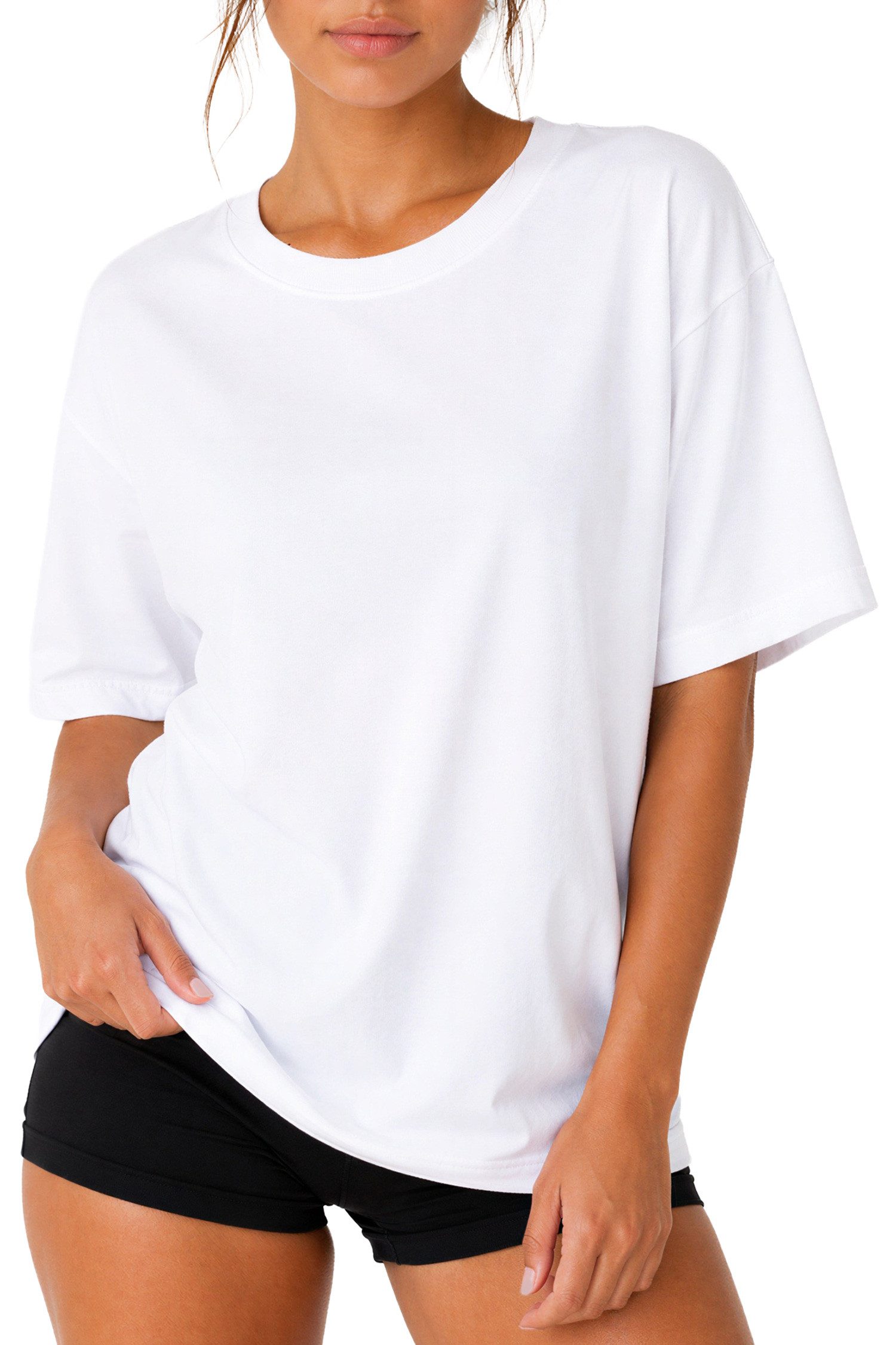 T-Shirt Damen Regular Fit Kurzarmshirt Shoulder Drop 25RSW071