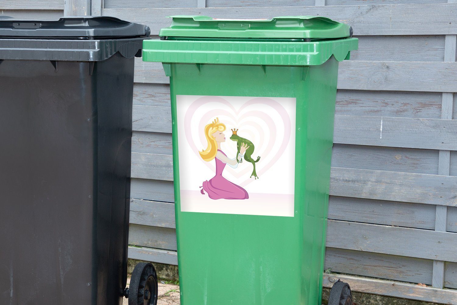 (1 Abfalbehälter Illustration eine Wandsticker und Dies Mülltonne, ist einer MuchoWow eines St), Container, Froschprinzen. Mülleimer-aufkleber, Prinzessin Sticker,