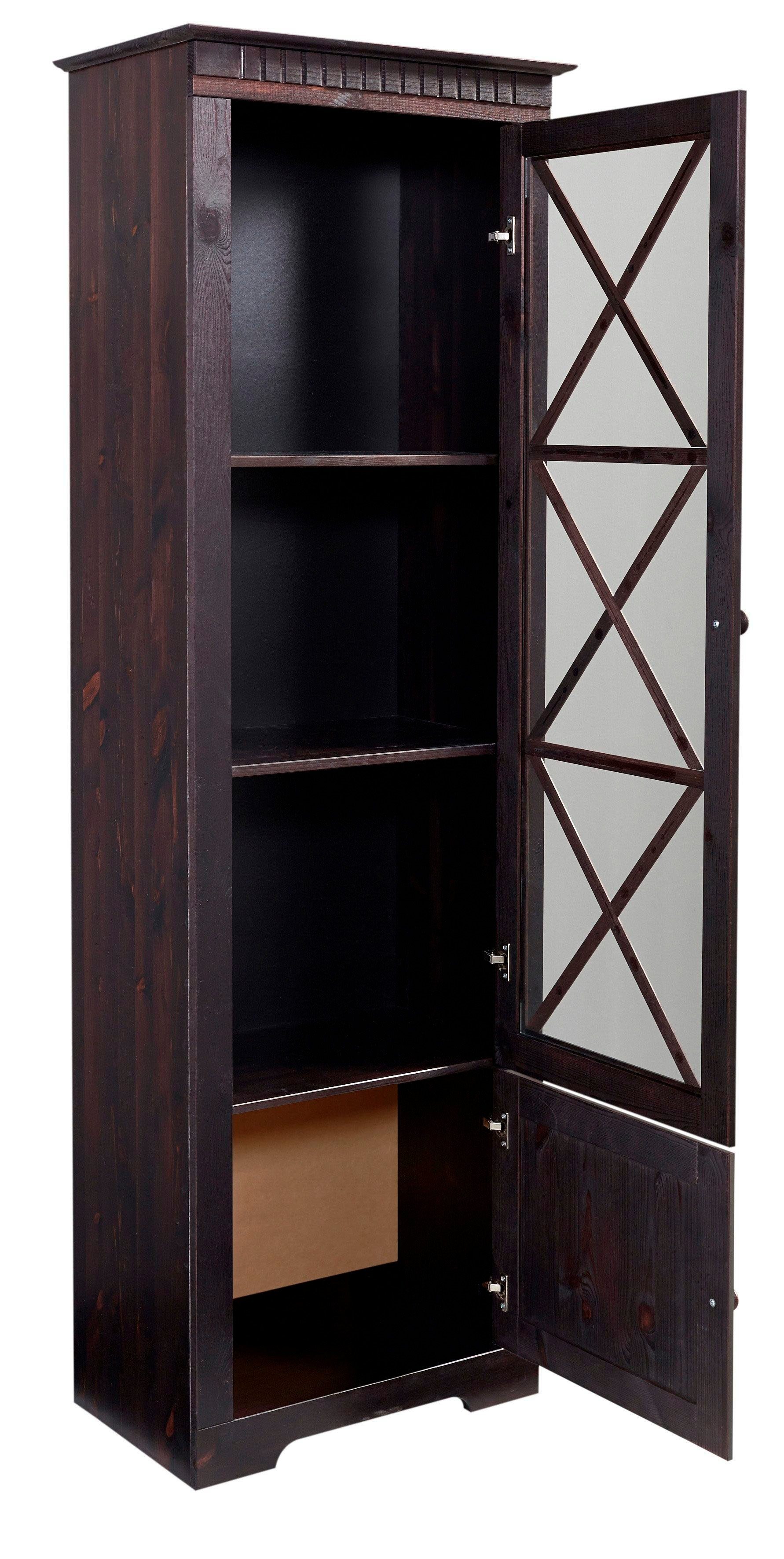 OTTO home Vitrine Lisa aus schönem massivem Kiefernholz, mit einer schönen Glastürfront
