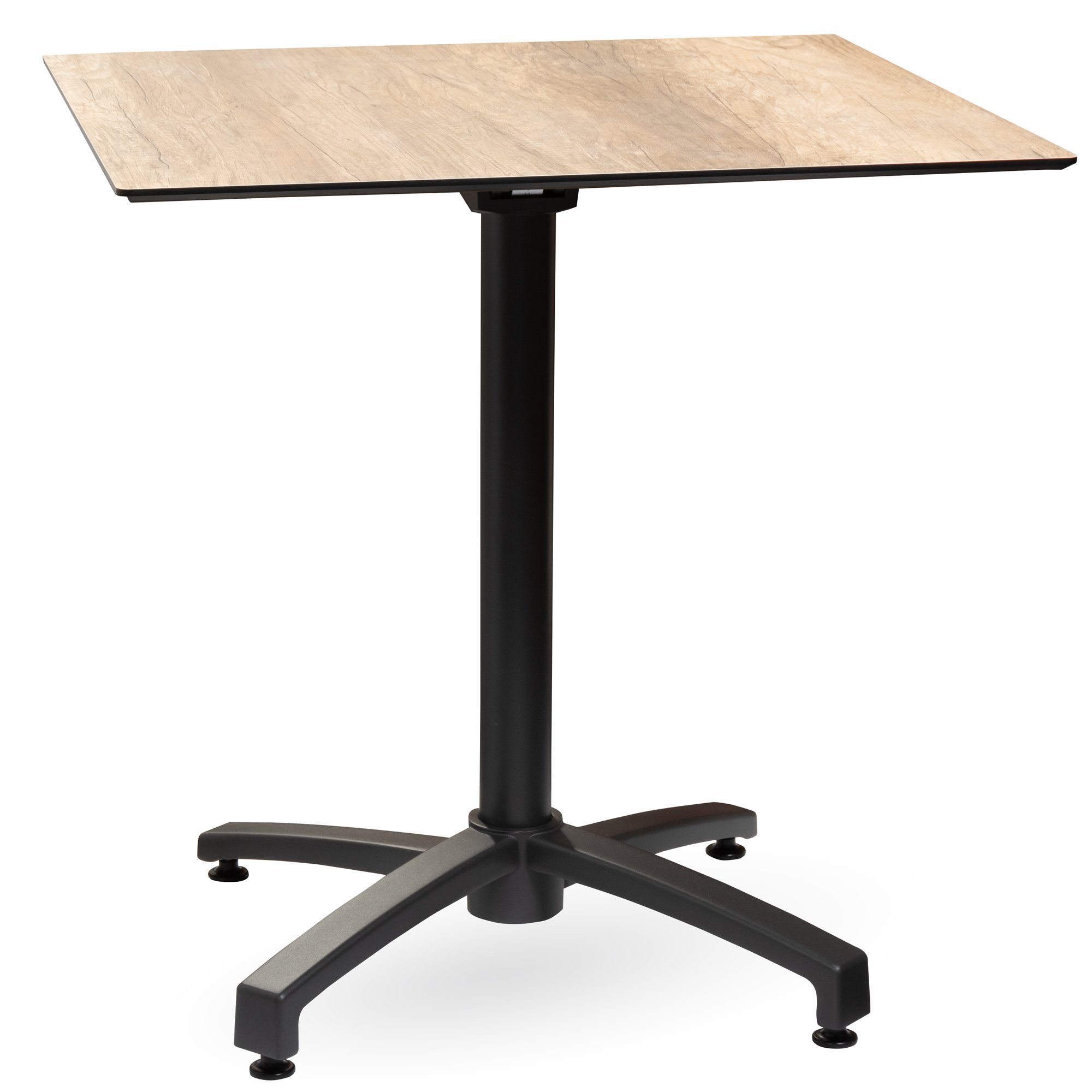 osoltus Gartenstuhl osoltus Klapptisch Bistrotisch 70x70cm ALU HPL Holzoptik