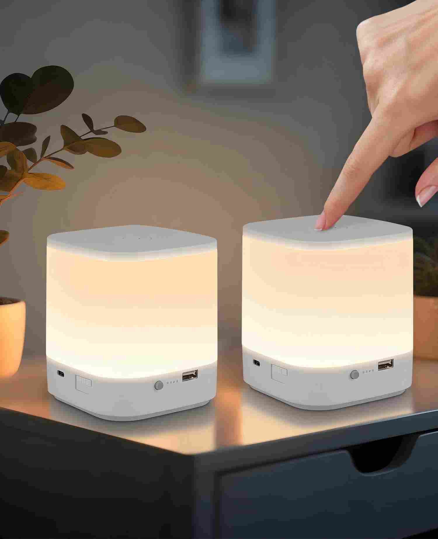 ZMH LED Tischleuchte Akku 1800mAH Touch Dimmbar Nachttischlampe Kabellos Sc günstig online kaufen