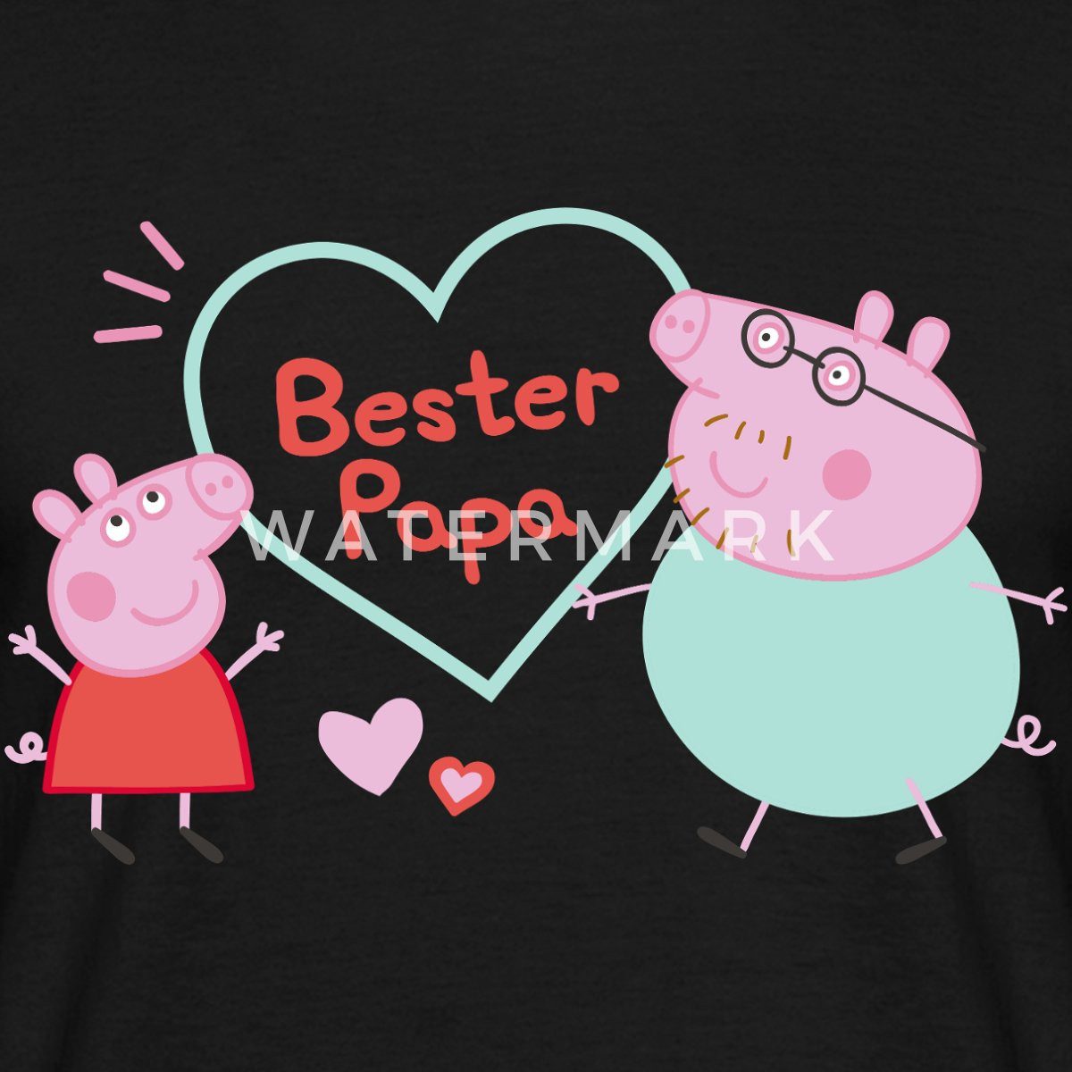 Spreadshirt T-Shirt Peppa Pig Design Bester Papa Mit Peppa & Papa Wutz Männ günstig online kaufen