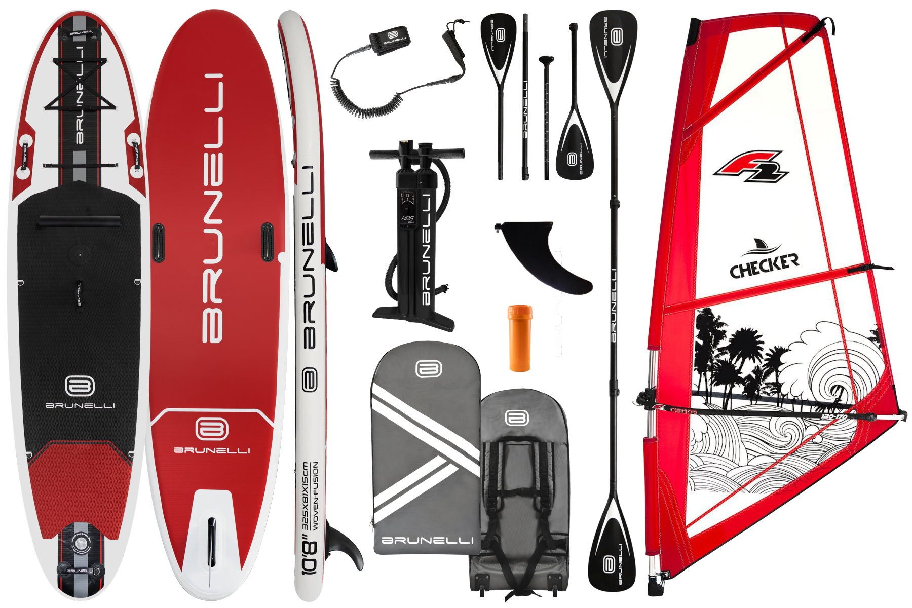 Brunelli SUP-Board BRUNELLI 10.8 Windsurf iSUP Board aufblasbar Stand Up Paddle Checker
