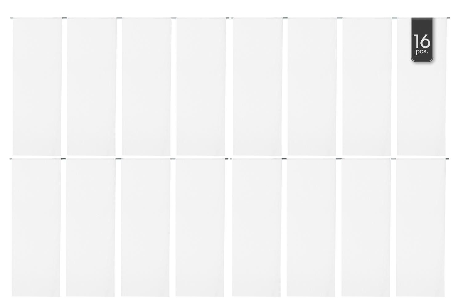 Gözze Schiebegardine PERU, Weiß, L 245 cm x B 60 cm 16er Set, Schlaufe, transparent