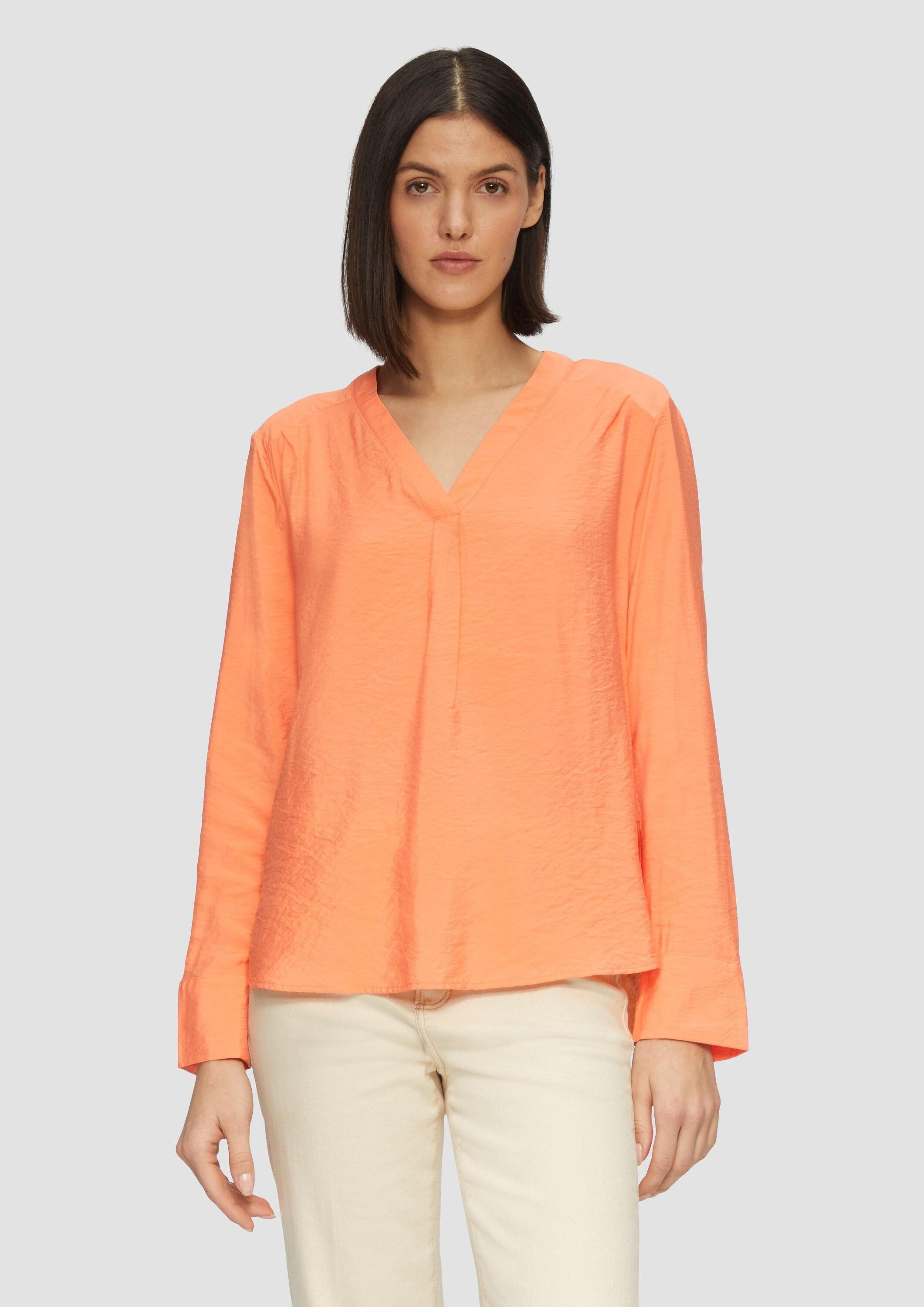 s.Oliver Langarmbluse Bluse Strukturierte Bluse mit V-Ausschnitt günstig online kaufen