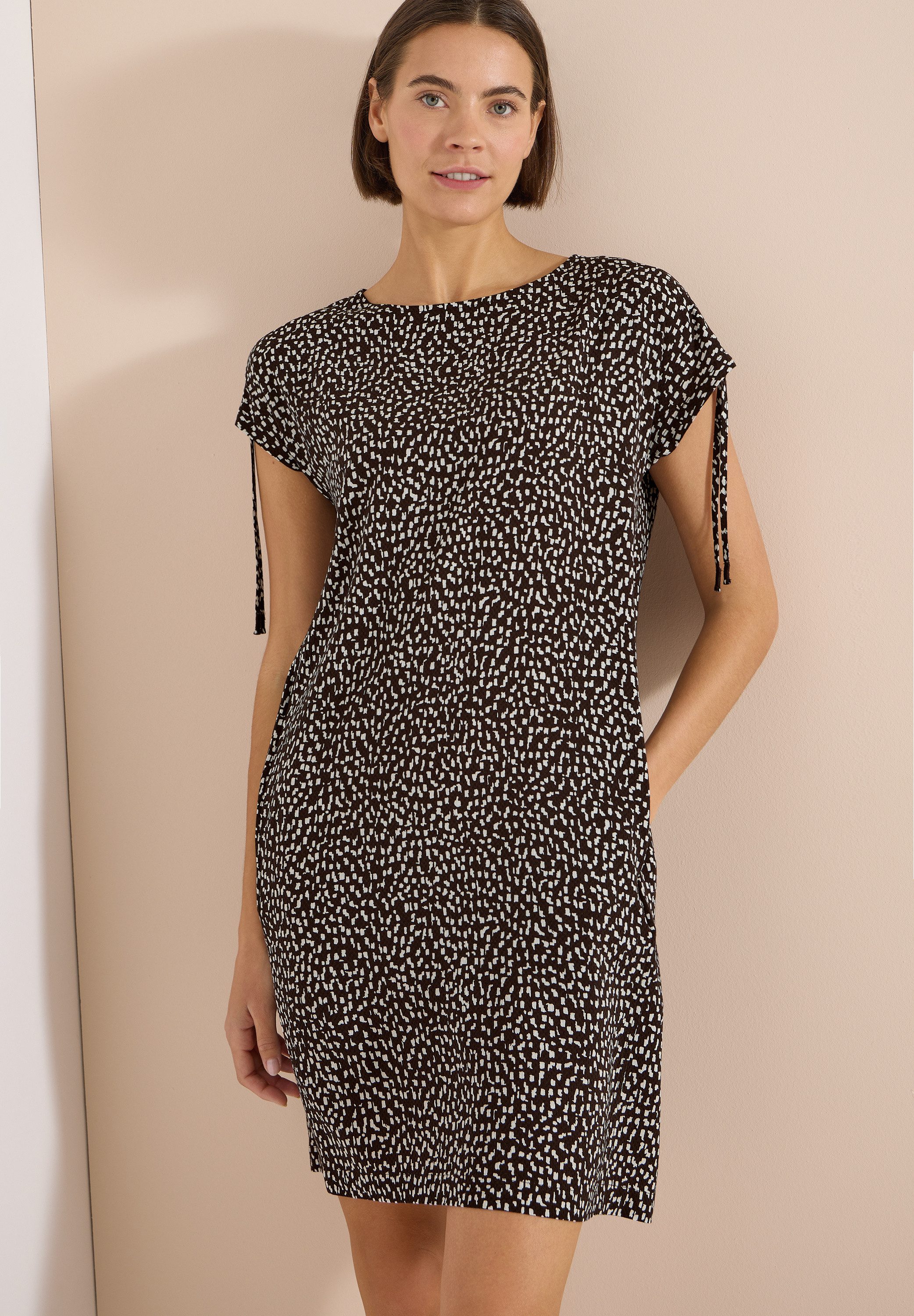 CECIL Druckkleid Sommerkleid mit Minimalprint und mit Capsleeves