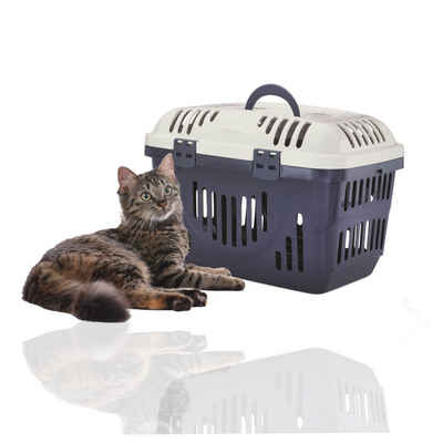 Rohrschneider Tiertransportbox Katzen Transportbox mit Griff Tierbox Katzenbox groß