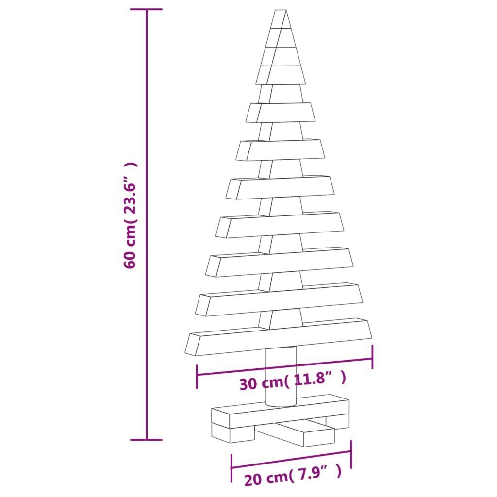60 vidaXL cm Künstlicher Holz Kiefer Weihnachtsbaum Schmücken Massivholz Weihnachtsbaum zum