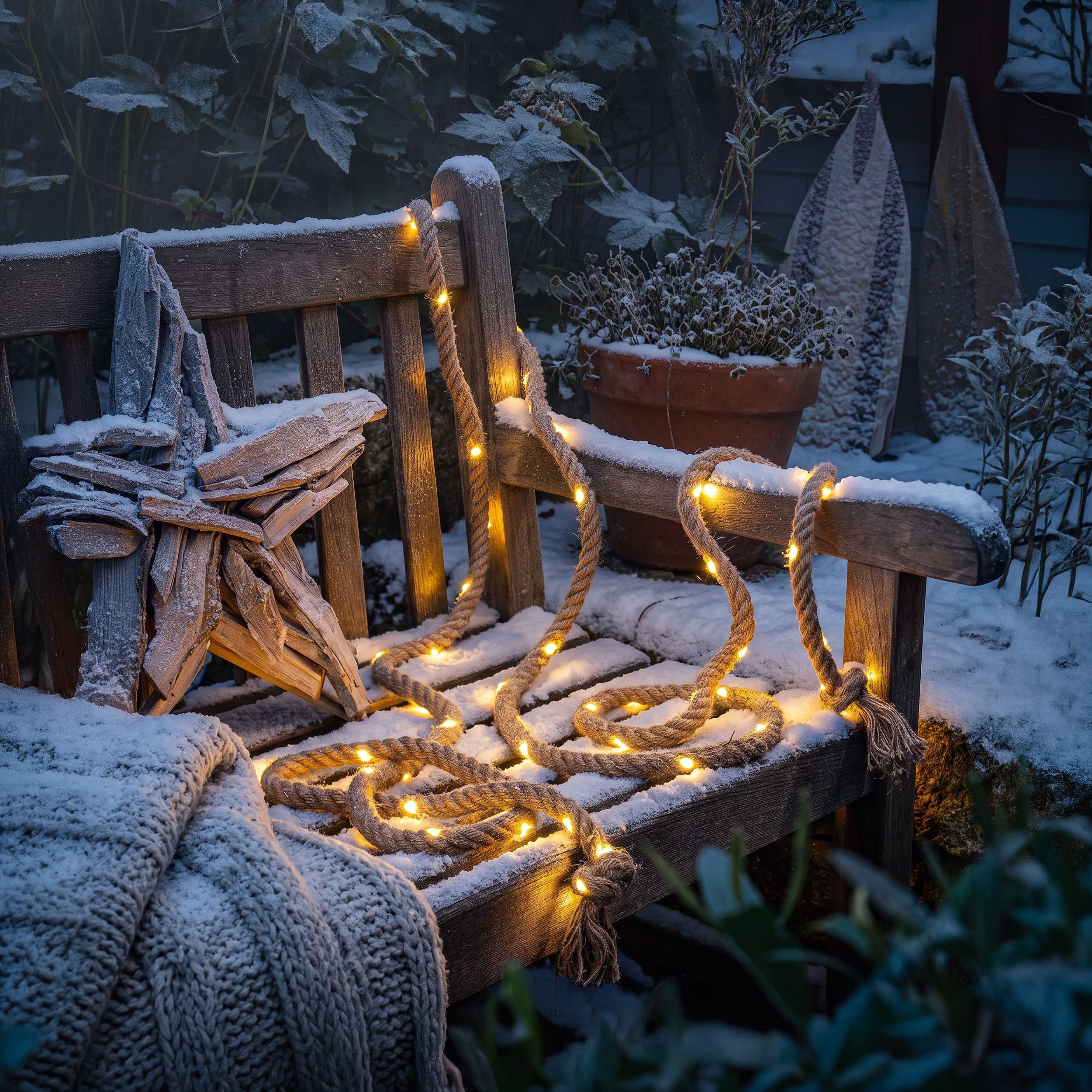 esotec LED-Lichterkette Beleuchtetes Juteseil außen 4,5m LED-Kette +2m Zuleitung 3000K 102164, Solarbetrieb ohne Stromanschluss, Dauer- oder Blinklicht, winterfest