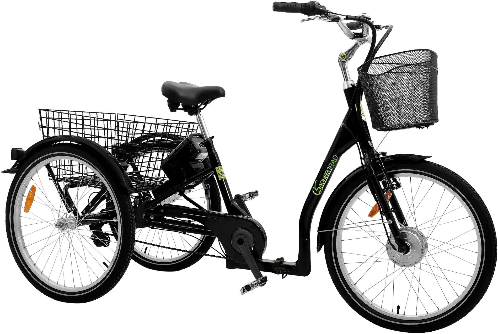 SachsenRAD E-Bike Lastenrad T3A mit Alarmanlage, 7 Gang Shimano Shimano 7-Gang-Kettenschaltung Schaltwerk, Kettenschaltung, Frontmotor, 470 Wh, (LED-Frontlicht, – Bild 2 von 5