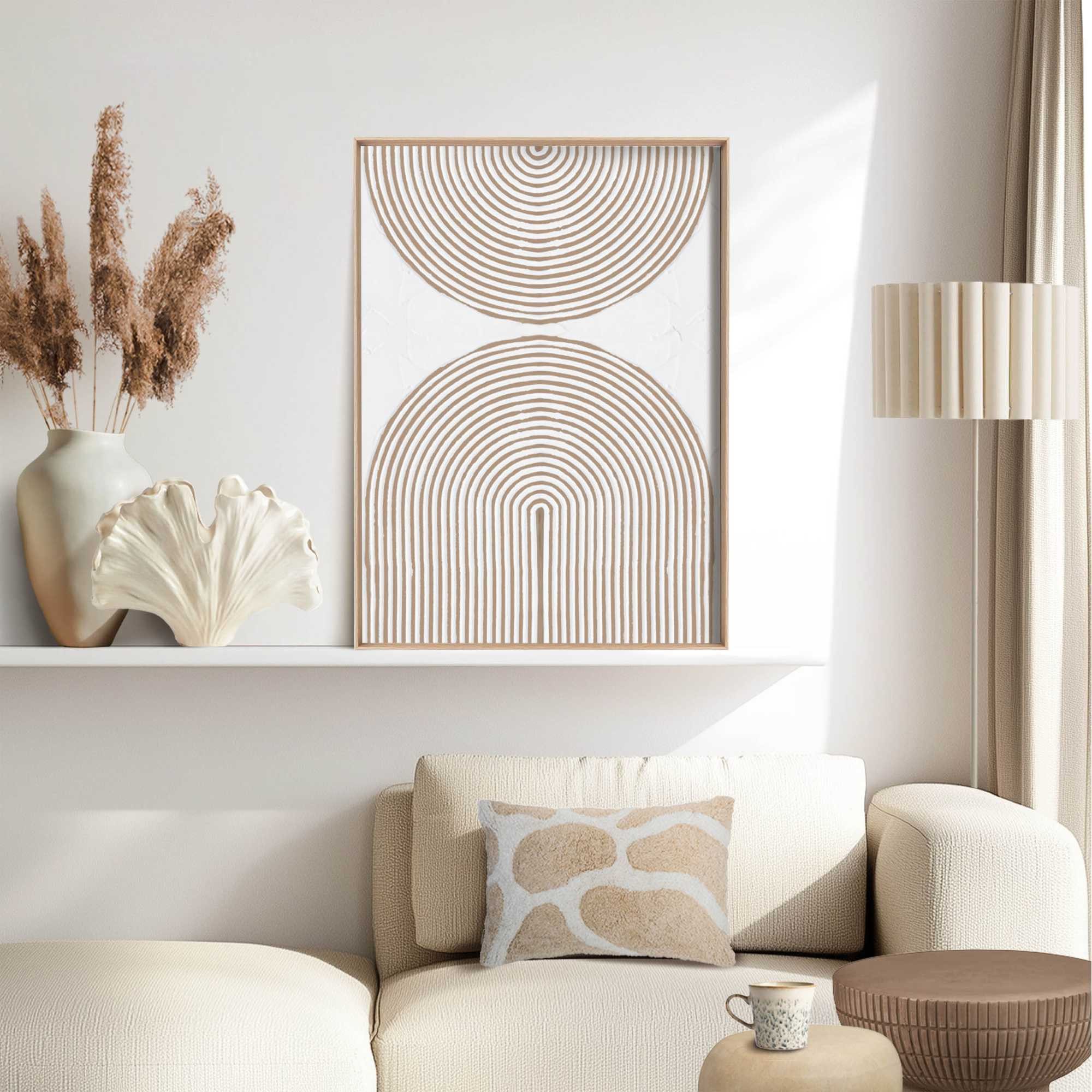 Reinders! Wandbild Reliefbögen, Wohnzimmer - Beige - MDF - Abstrakt - 30x40 günstig online kaufen