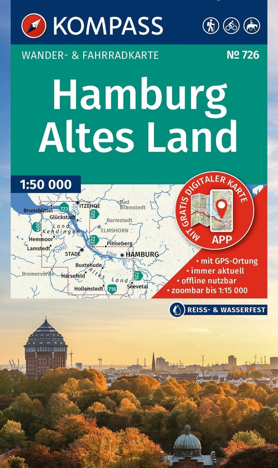 KOMPASS Wanderkarte 726 Hamburg, Altes Land 1:50.000 / diverse