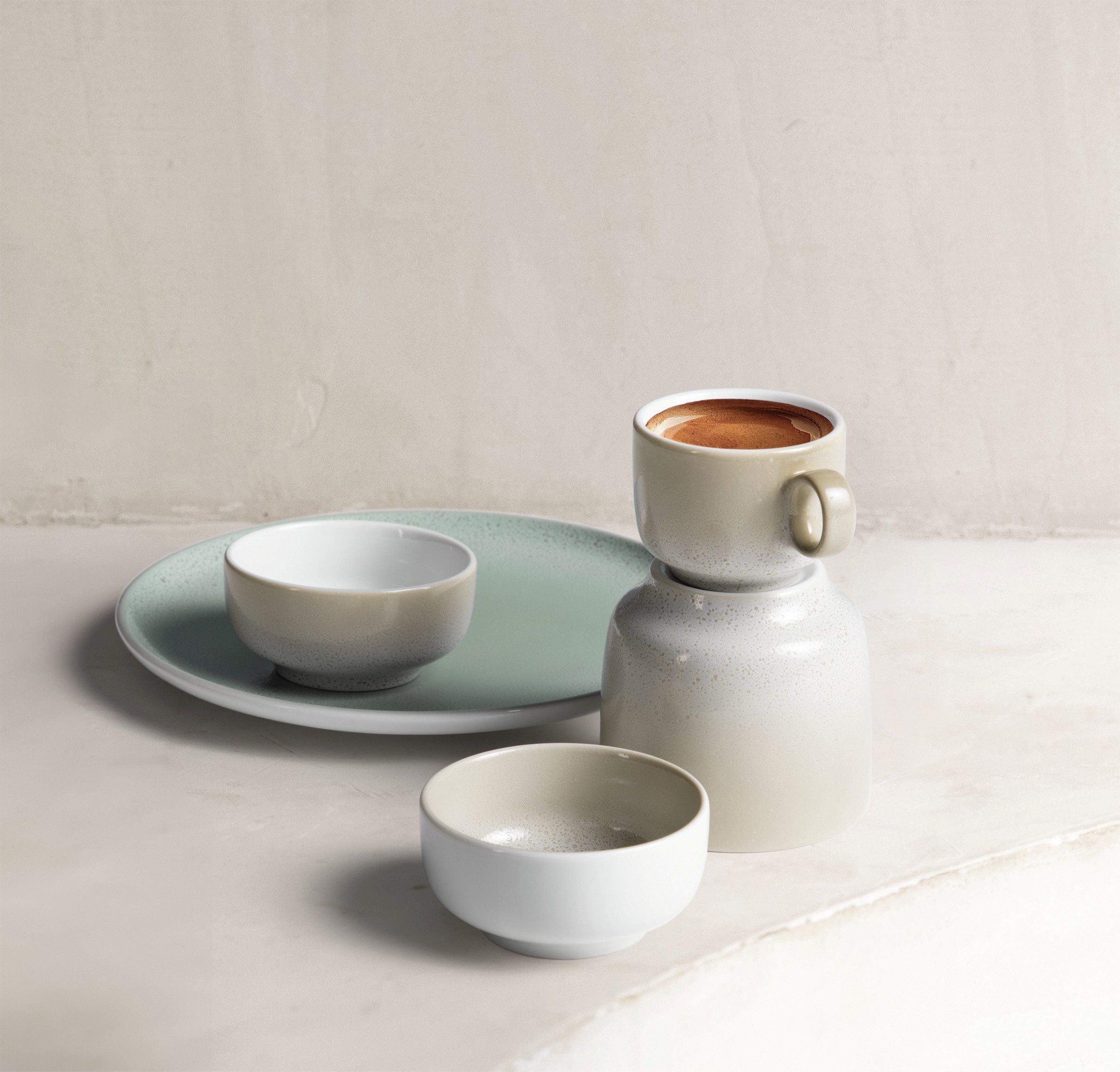Seltmann Weiden Kaffeeservice Sento Home, Geschirr-Set, 18-teilig (18-tlg), 6 Personen, Porzellan, harmonisch geschwungene Form