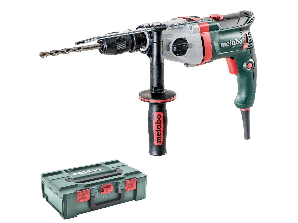 metabo Schlagbohrmaschine SBEV 1300-2, max. 3100 U/min, (Set, 5-tlg), inkl. metaBOX 145 L, Rechts-Linkslauf, Überlastungsschutz