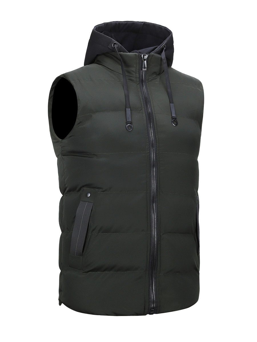 YOUTHUP Steppweste Herren Slim-Fit Winterweste mit Kapuze – Bild 2 von 5