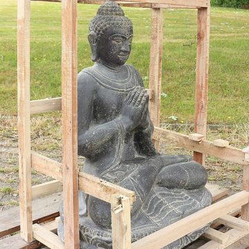 Oriental Galerie Dekofigur Buddha Figur sitzed Garten Steinfigur Greetings 80 cm (1 St)