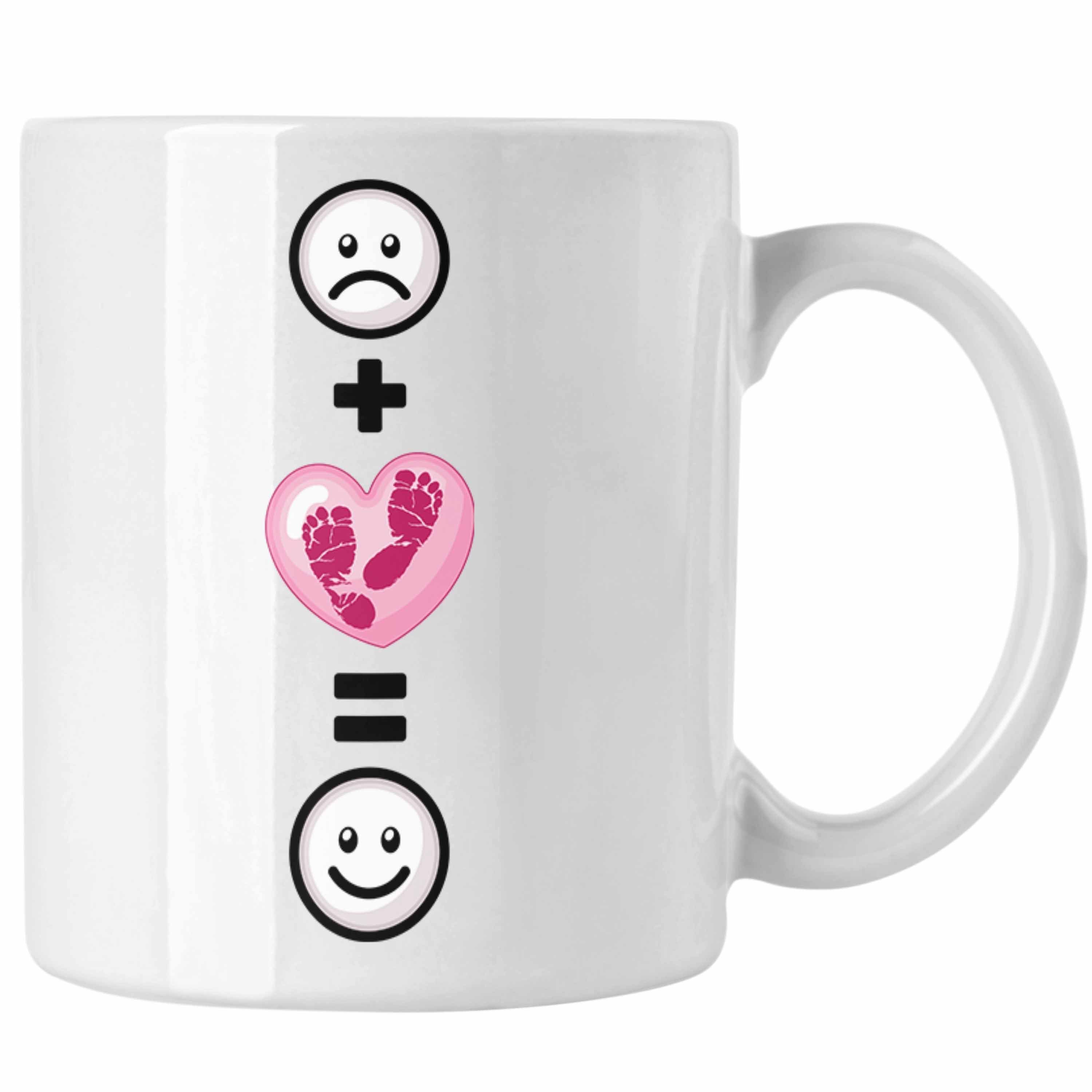 Trendation Tasse Baby Schwangerschaft Kinder Tasse Geschenk für Schwangere Frauen Lusti Weiss