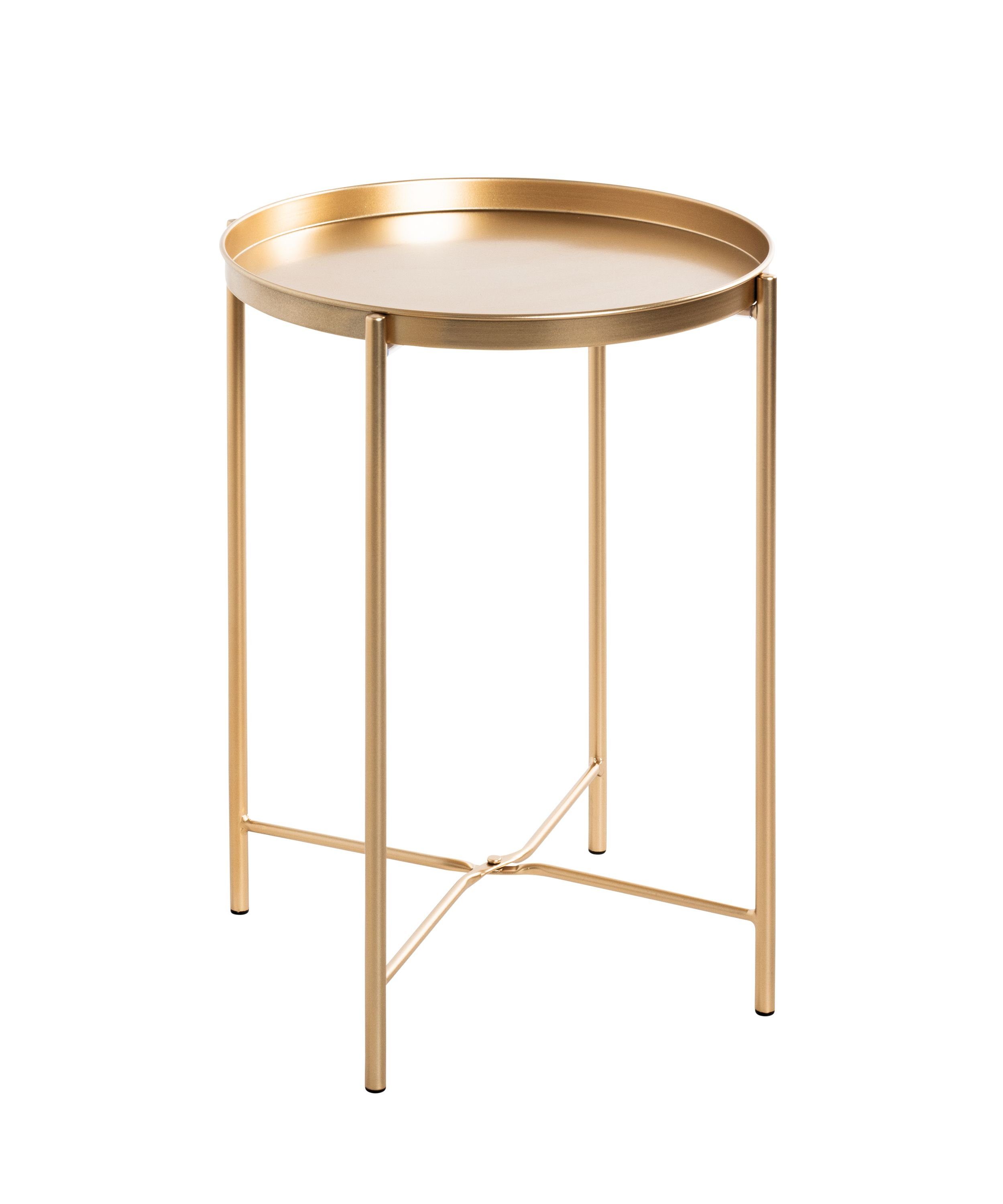 HAKU Beistelltisch Beistelltisch, HAKU Möbel Beistelltisch (DH 39x50 cm) DH 39x50 cm gold Kaffeetisch