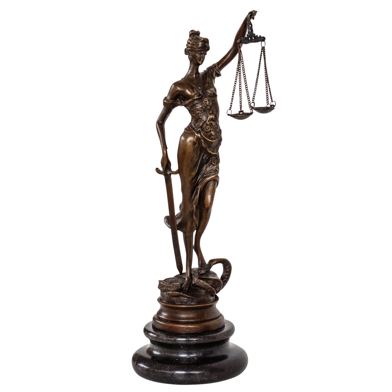 Aubaho Skulptur Bronzeskulptur Justitia Justizia Bronzefigur Bronze Figur Skulptur Ant
