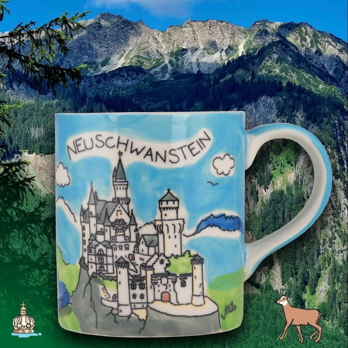 Mila Becher Mila Keramik Städte-Becher Neuschwanstein, ca. 250 ml, Keramik